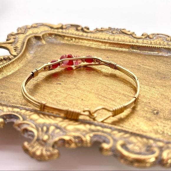 Ruby Beaded Gold Bracelet - Picture 2 of 5